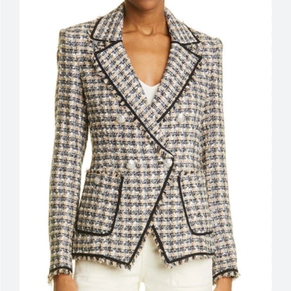 Veronica Beard Theron Houndstooth Women's Tweed Blazer